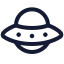 Ufo icon with stroke rounded style