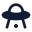 Ufo icon with solid sharp style