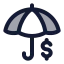 Umbrelladollar icon with duotone rounded style