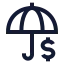 Umbrelladollar icon with stroke sharp style