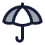 Umbrella icon with duotone rounded style