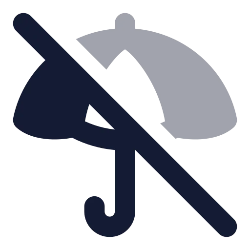 Umbrella Off Icon in Bulk Rounded style