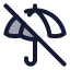 Umbrellaoff icon with duotone rounded style