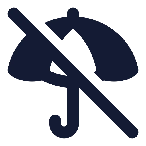 Umbrella Off Icon in Solid Rounded style