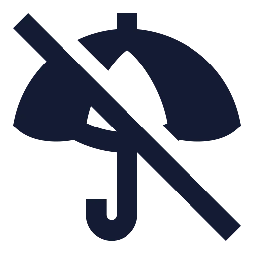 Umbrella Off Icon in Solid Sharp style