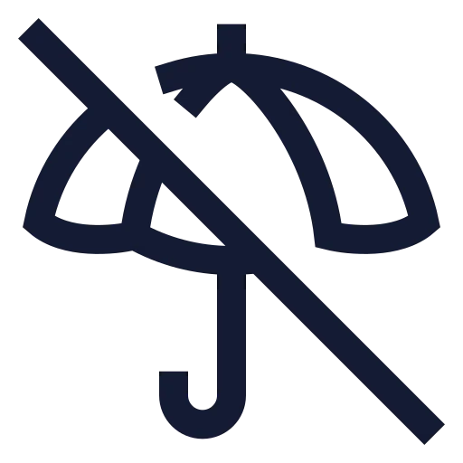 Umbrella Off Icon in Stroke Sharp style
