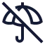 Umbrellaoff icon with stroke sharp style
