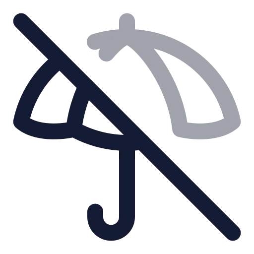 Umbrella Off Icon in Twotone Rounded style