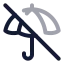 Umbrellaoff icon with twotone rounded style