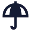 Umbrella icon with solid sharp style