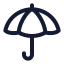 Umbrella icon with stroke rounded style