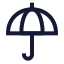 Umbrella icon with stroke sharp style