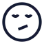 Unamused icon with stroke sharp style