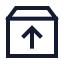 Unarchive icon with stroke sharp style