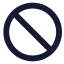 Unavailable icon with solid rounded style