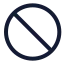 Unavailable icon with stroke sharp style