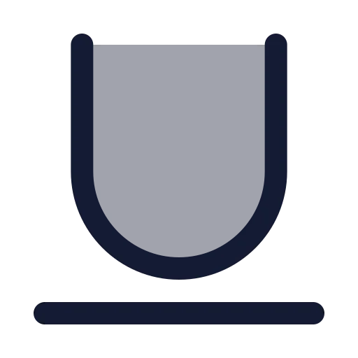 Underline Icon in Duotone Rounded style