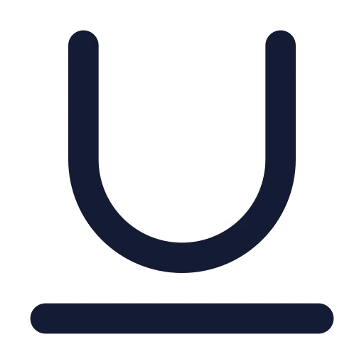 Underline Icon in Solid Rounded style