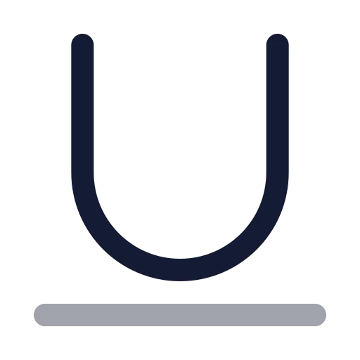 Underline Icon in Twotone Rounded style