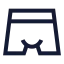 Underpants icon with stroke sharp style