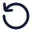 Undo icon with solid rounded style