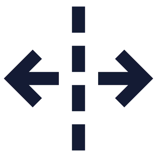 Unfold Horizontal Icon in Solid Sharp style
