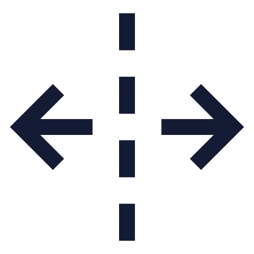 Unfold Horizontal Icon in Stroke Sharp style