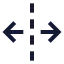Unfoldhorizontal icon with stroke sharp style
