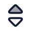 Unfoldmoredown icon with duotone rounded style