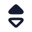 Unfoldmoreup icon with solid rounded style