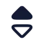Unfoldmoreup icon with stroke rounded style