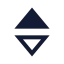Unfoldmoreup icon with stroke sharp style