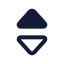 Unfoldmoreup icon with stroke standard style