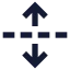 Unfoldvertical icon with solid sharp style