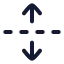 Unfoldvertical icon with stroke rounded style