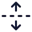 Unfoldvertical icon with stroke standard style