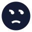 Unhappy icon with solid sharp style