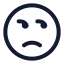 Unhappy icon with stroke rounded style
