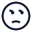 Unhappy icon with stroke sharp style