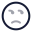 Unhappy icon with twotone rounded style