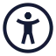 Universalaccesscircle icon with stroke sharp style