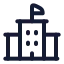 University icon with stroke rounded style