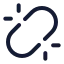 Unlink icon with stroke rounded style