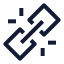 Unlink icon with stroke sharp style