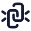 Unlink icon with solid rounded style