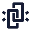 Unlink icon with solid sharp style