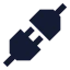 Unplug icon with solid sharp style