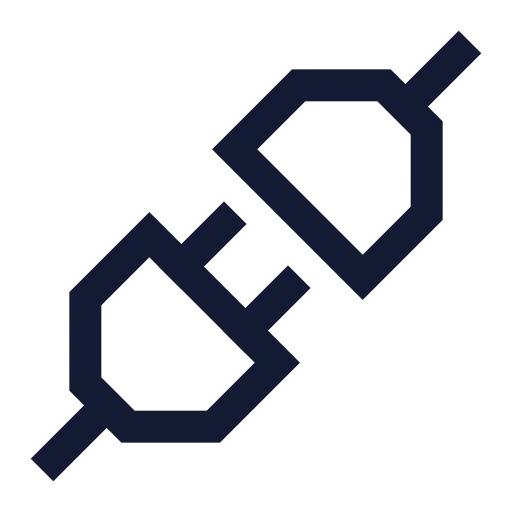 Unplug Icon in Stroke Sharp style