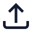 Upload icon with solid sharp style