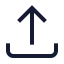 Upload icon with stroke sharp style